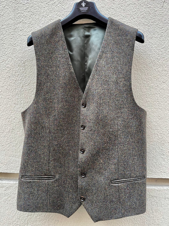 Mørkegrøn tweed vest