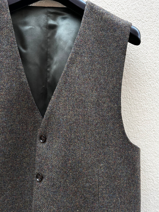 Mørkegrøn tweed vest