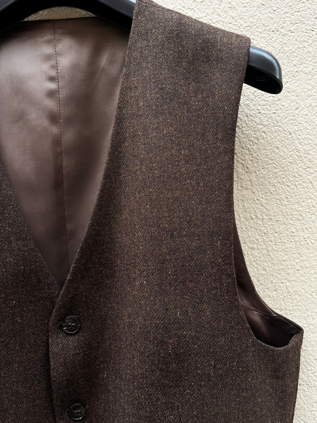 Mørkebrun tweed vest