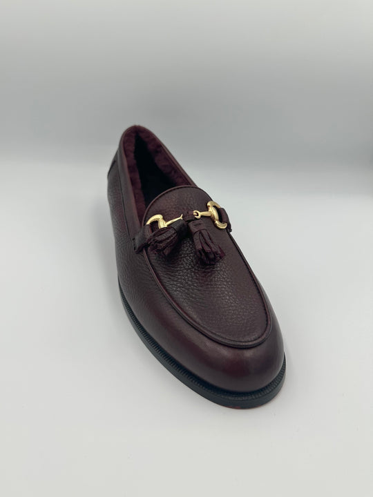 Bordeaux loafer med for, spænde og tassels - By David K