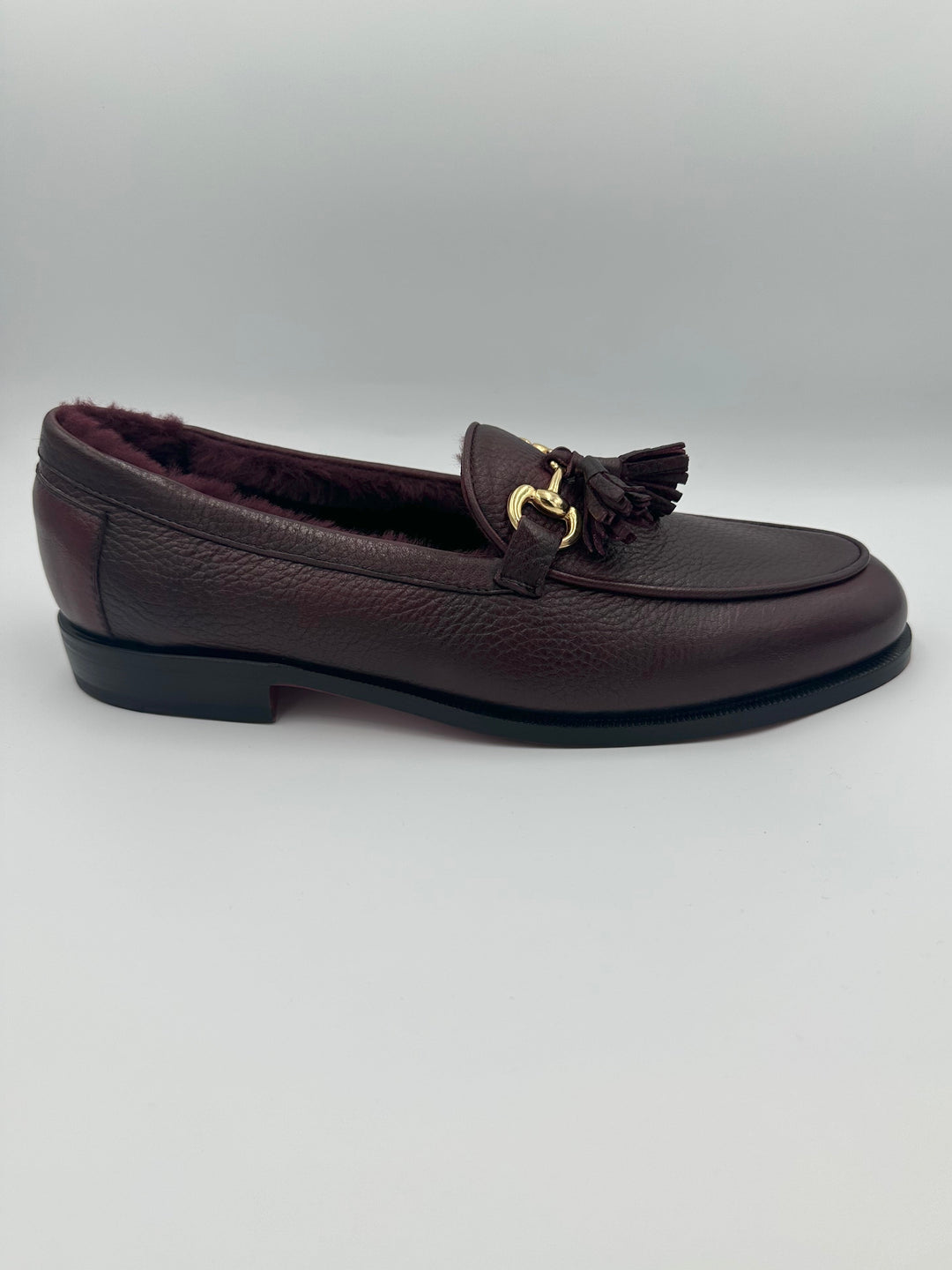 Bordeaux loafer med for, spænde og tassels - By David K