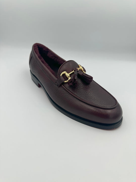 Bordeaux loafer med for, spænde og tassels - By David K