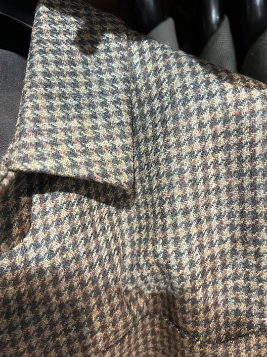 Grønt overshirt jakkesæt i houndstooth