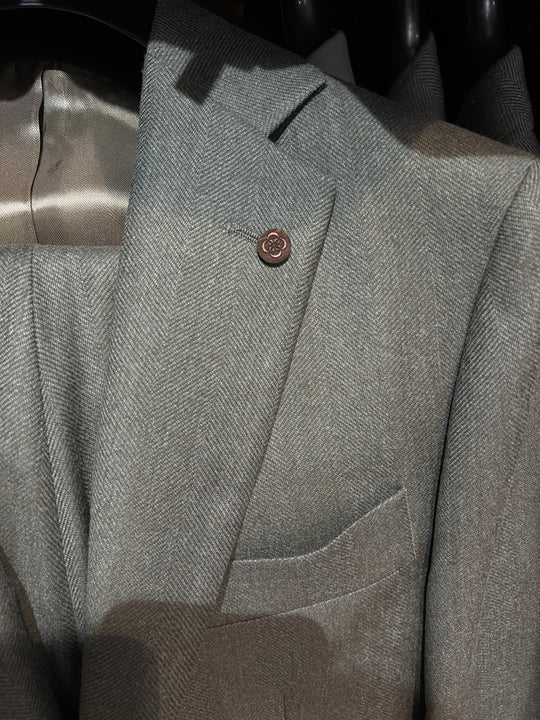 Grønt Harringbone Jakkesæt