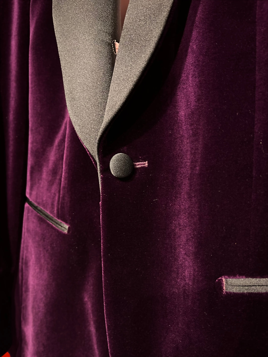 Velour Herrejakke Smokingjakke Eggplant Spidsrevers