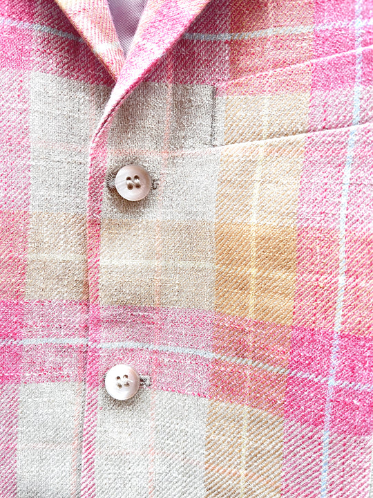 Pink ternet vest i hør by David K