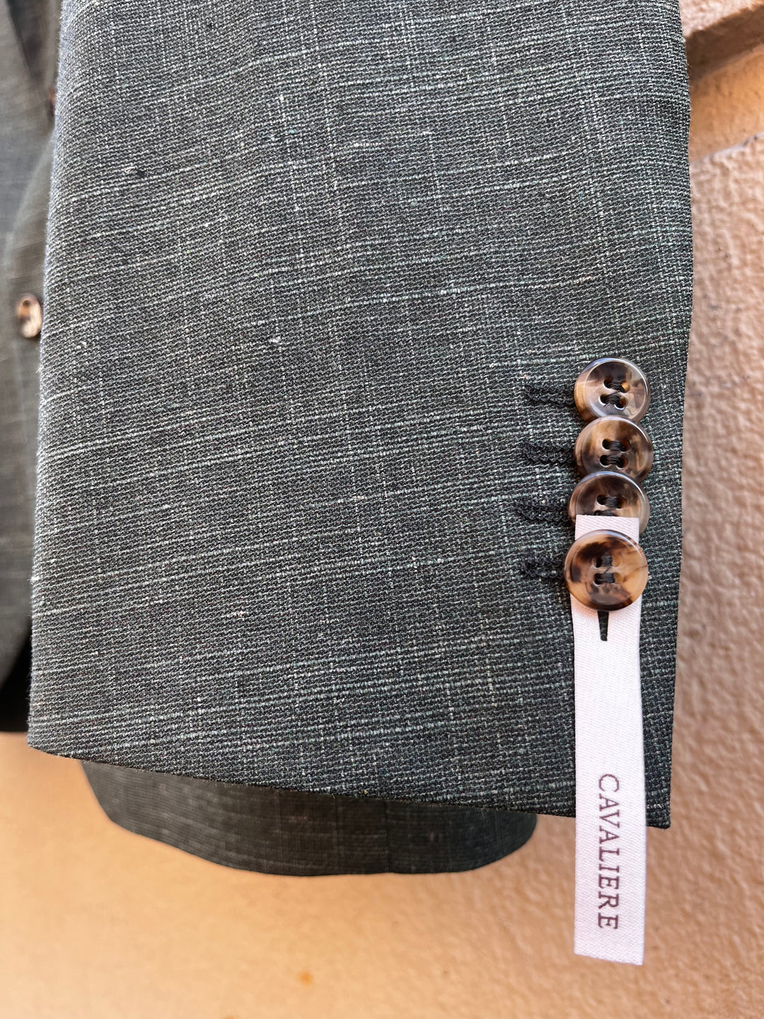 Green men's jacket - notch lapel