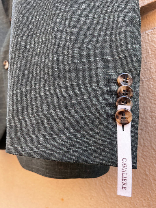 Green men's jacket - notch lapel