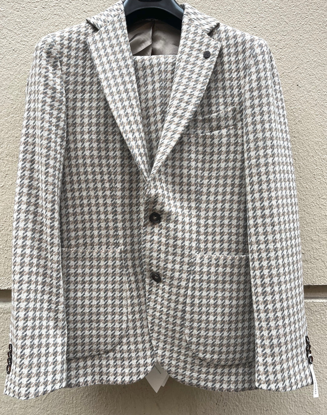 Lyst houndstooth jakkesæt i uld/silke by DavidK