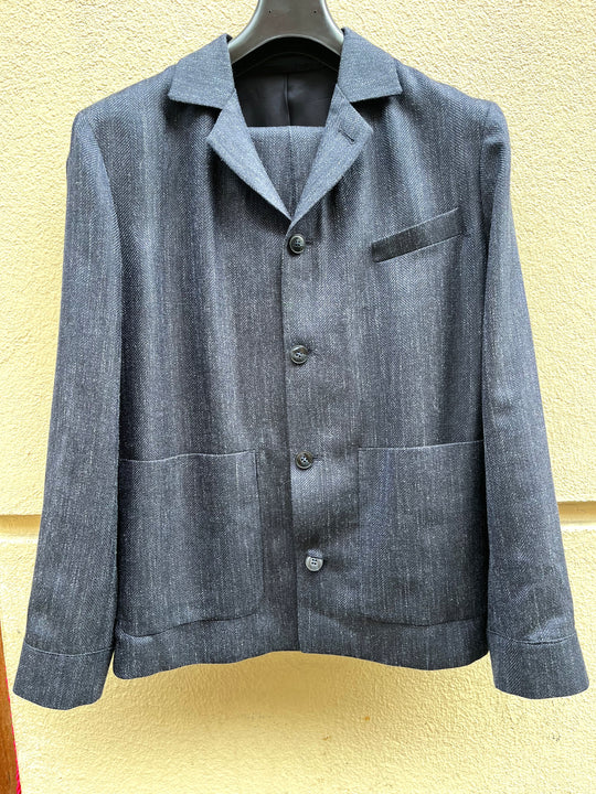 Dark blue overshirt men's suit