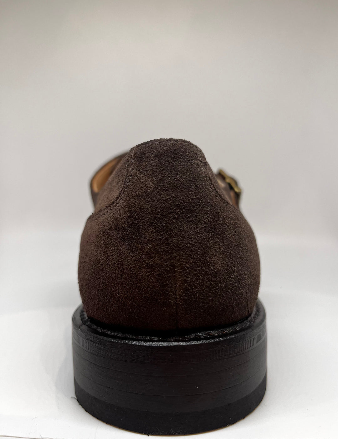 Double Monk Strap i brun ruskind - By David K