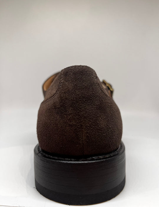Double Monk Strap i brun ruskind - By David K