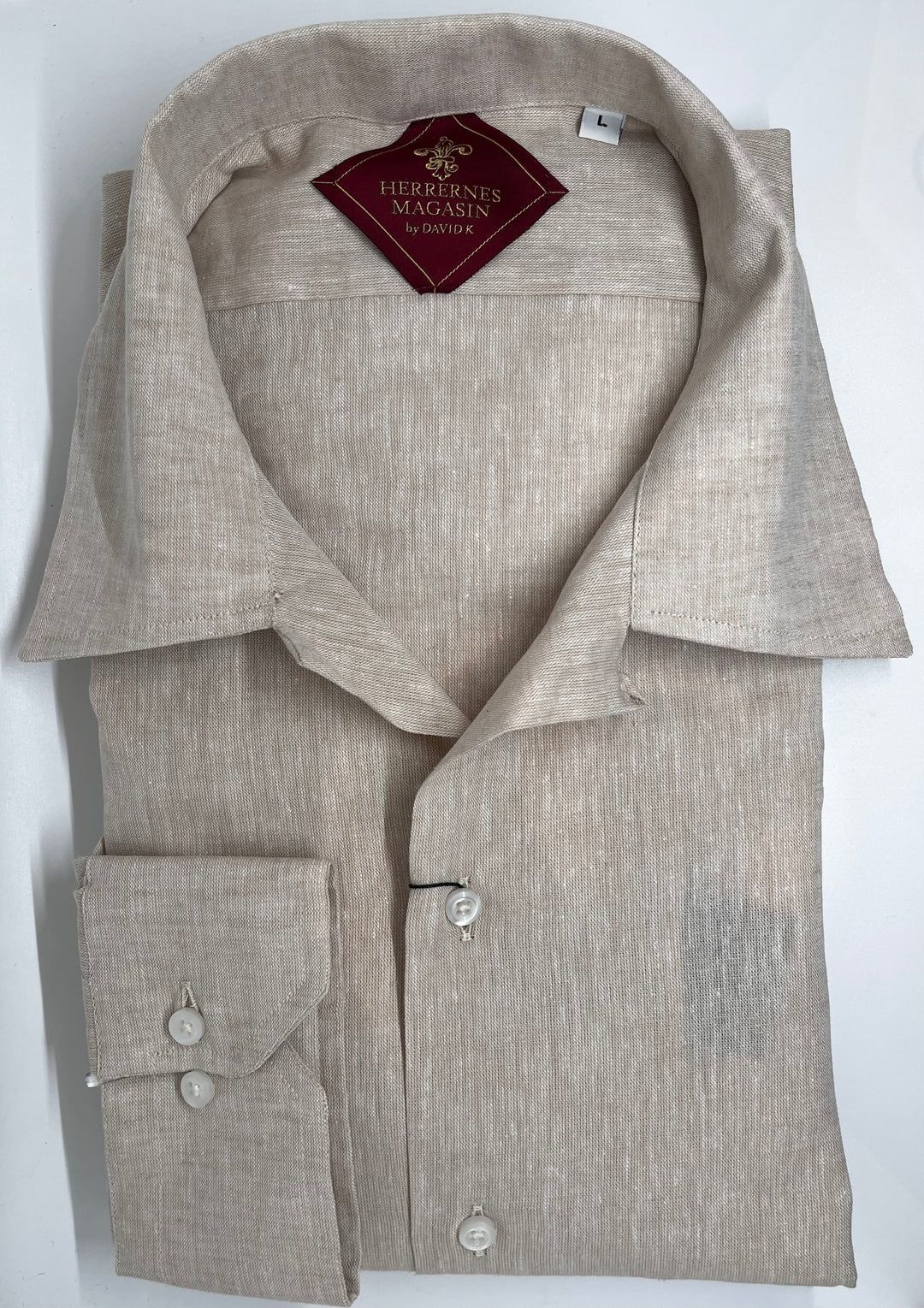Beige shirt with resort collar - by David K