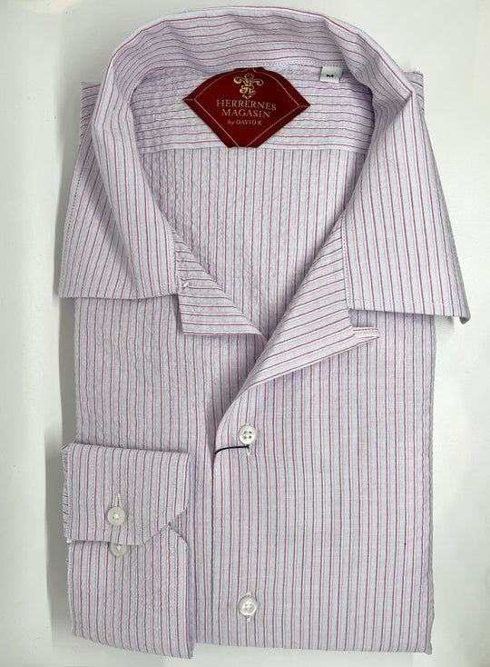 Light blue/light pink shirt with resort collar - by David K