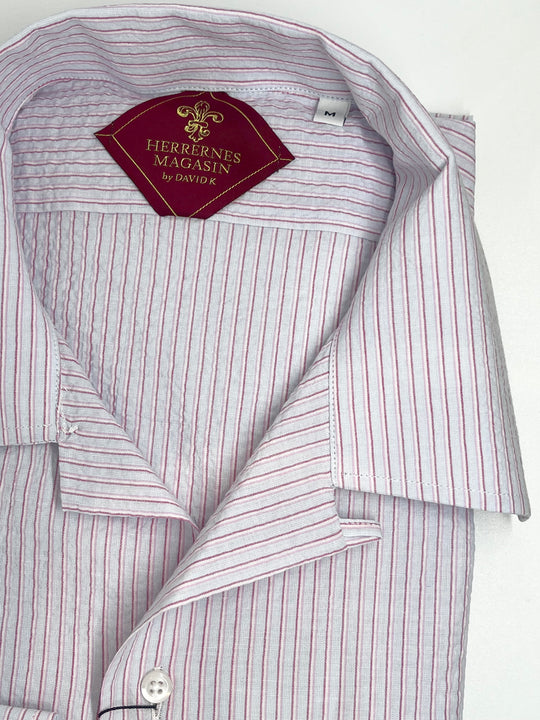 Light blue/light pink shirt with resort collar - by David K
