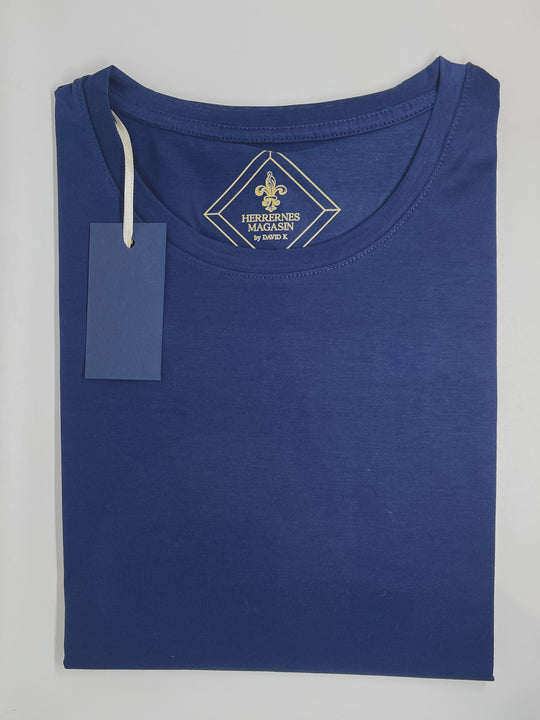 Marineblå T-Shirt med rund hals - by David K