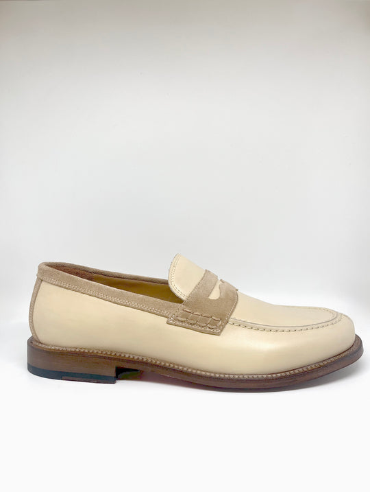 Cremefarvet penny loafer - by David K