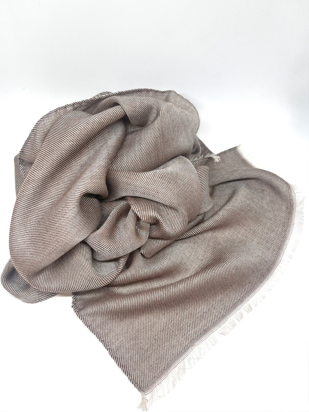 Light brown cashmere scarf - by David K