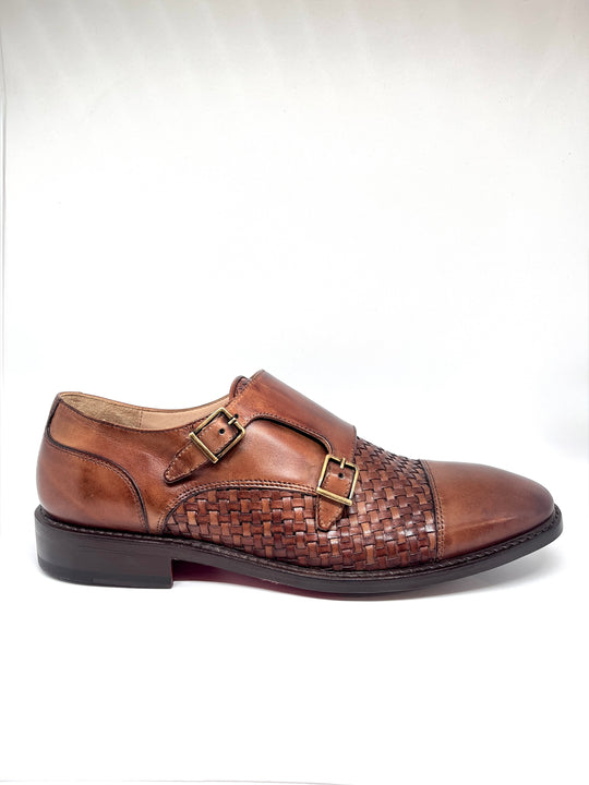 Double Monk Strap in Woven Leather - By David K