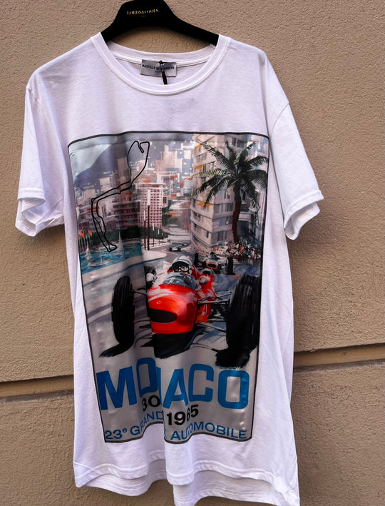 Hvid T-shirt Herre og Dame med Monaco´65