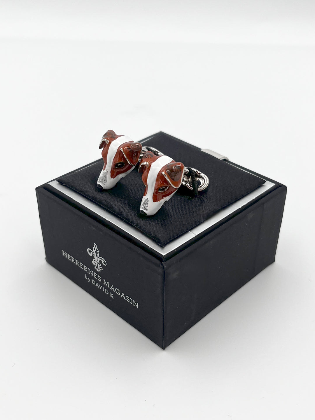 Cufflinks "ROUND BLACK" in silver/black