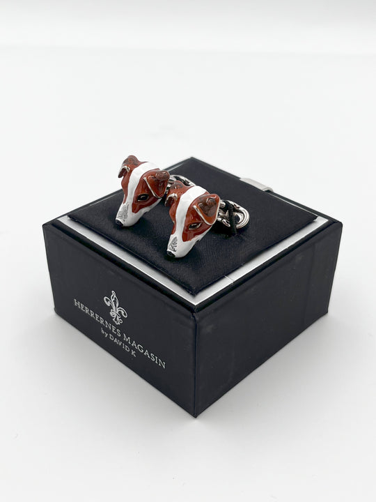 Cufflinks "ROUND BLACK" in silver/black