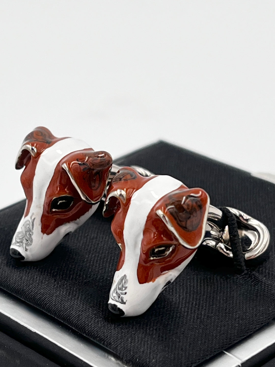 Cufflinks "ROUND BLACK" in silver/black