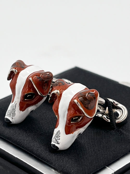 Cufflinks "ROUND BLACK" in silver/black