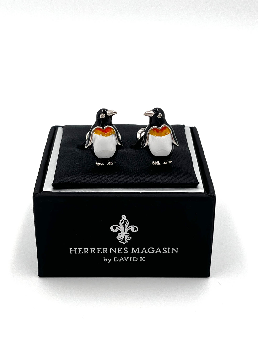 Cufflinks "ROUND BLACK" in silver/black