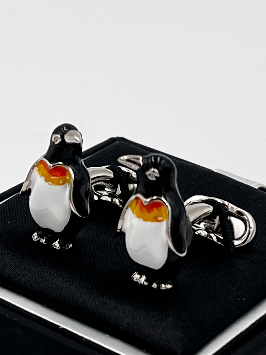 Cufflinks "ROUND BLACK" in silver/black