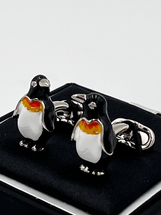 Cufflinks "ROUND BLACK" in silver/black