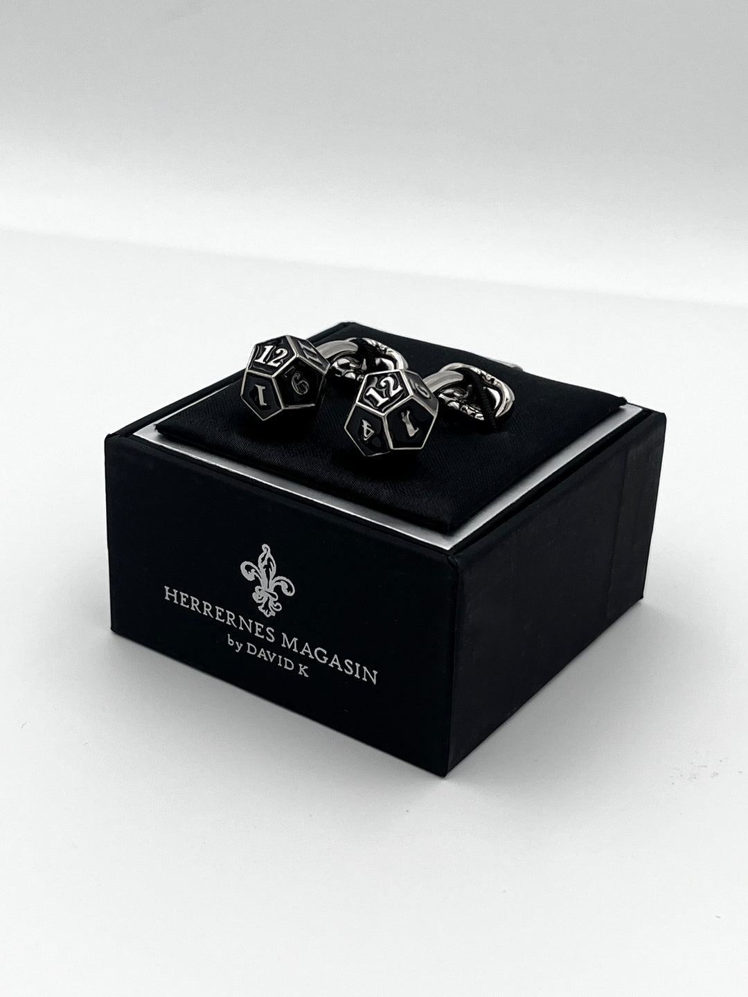 Cufflinks "ROUND BLACK" in silver/black