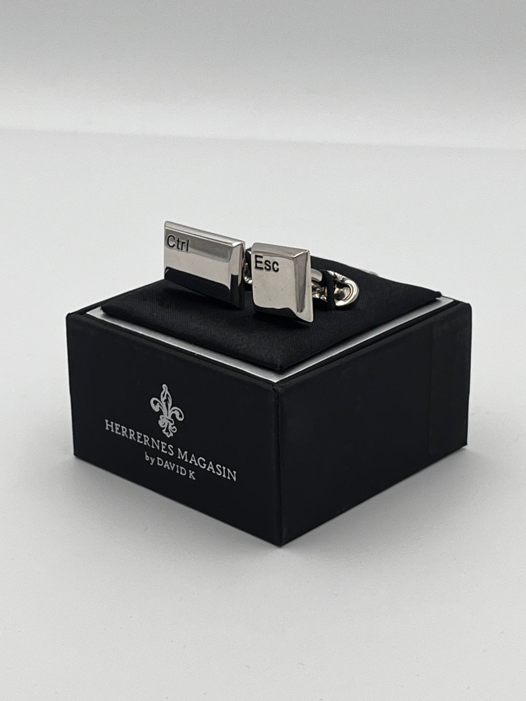 Cufflinks "ROUND BLACK" in silver/black