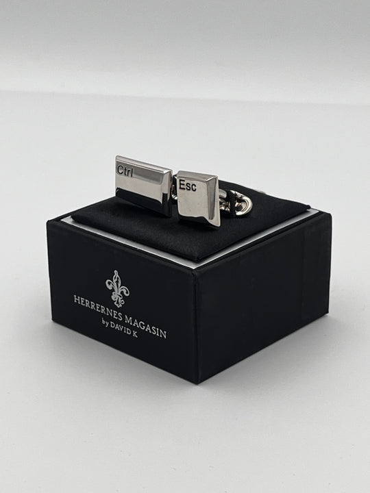 Cufflinks "ROUND BLACK" in silver/black