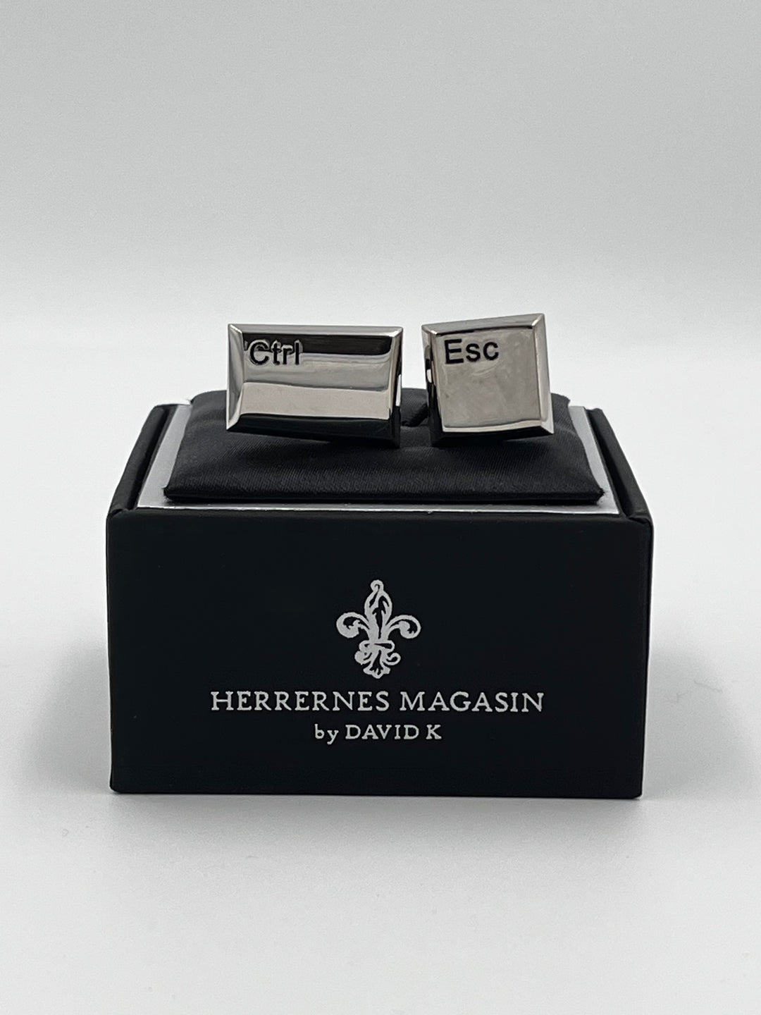 Cufflinks "ROUND BLACK" in silver/black
