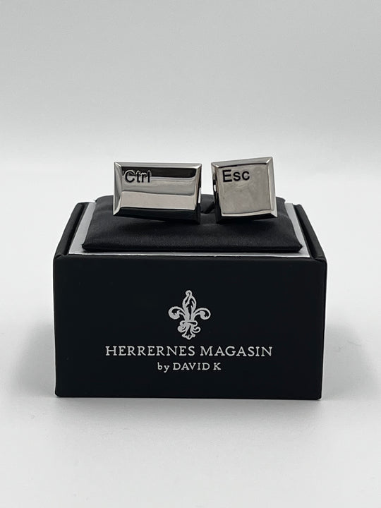 Cufflinks "ROUND BLACK" in silver/black