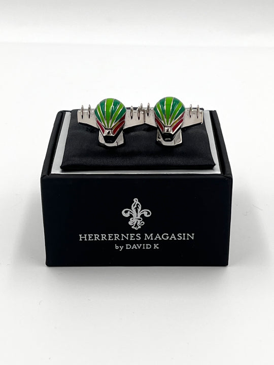 Cufflinks "ROUND BLACK" in silver/black