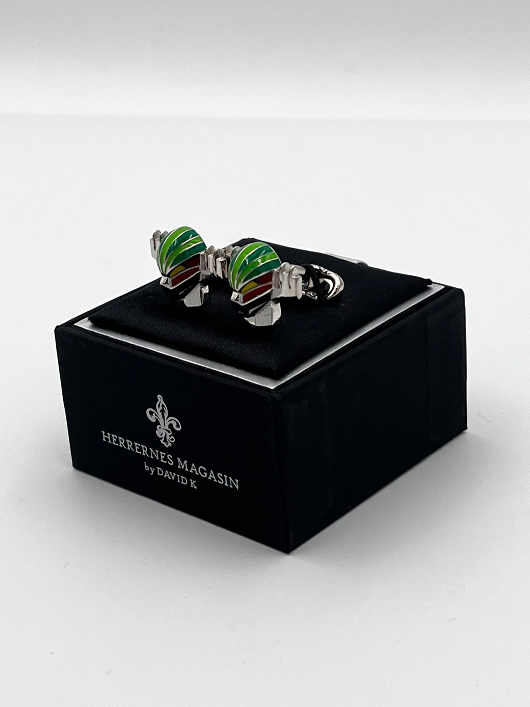 Cufflinks "ROUND BLACK" in silver/black