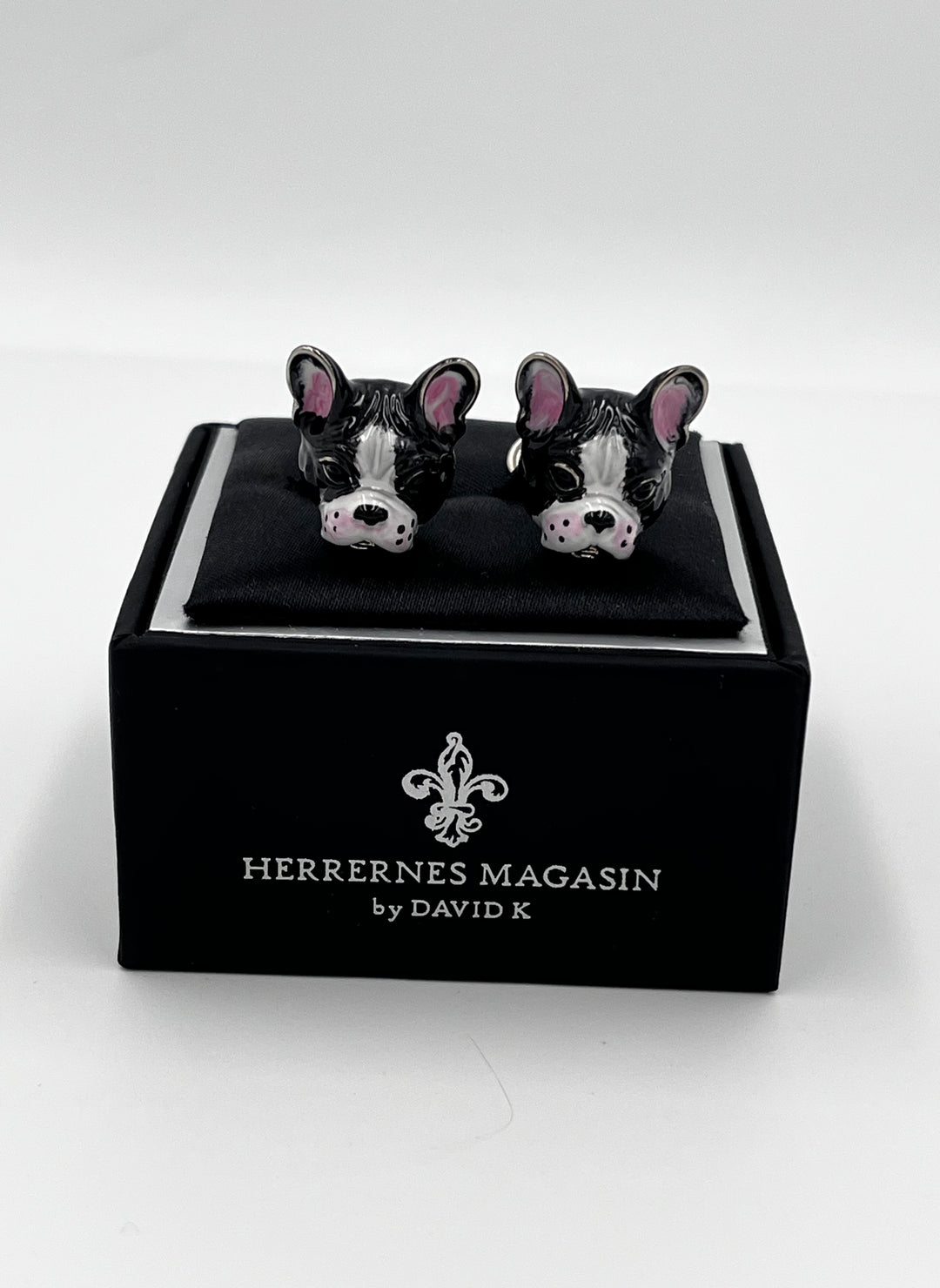 Cufflinks "ROUND BLACK" in silver/black