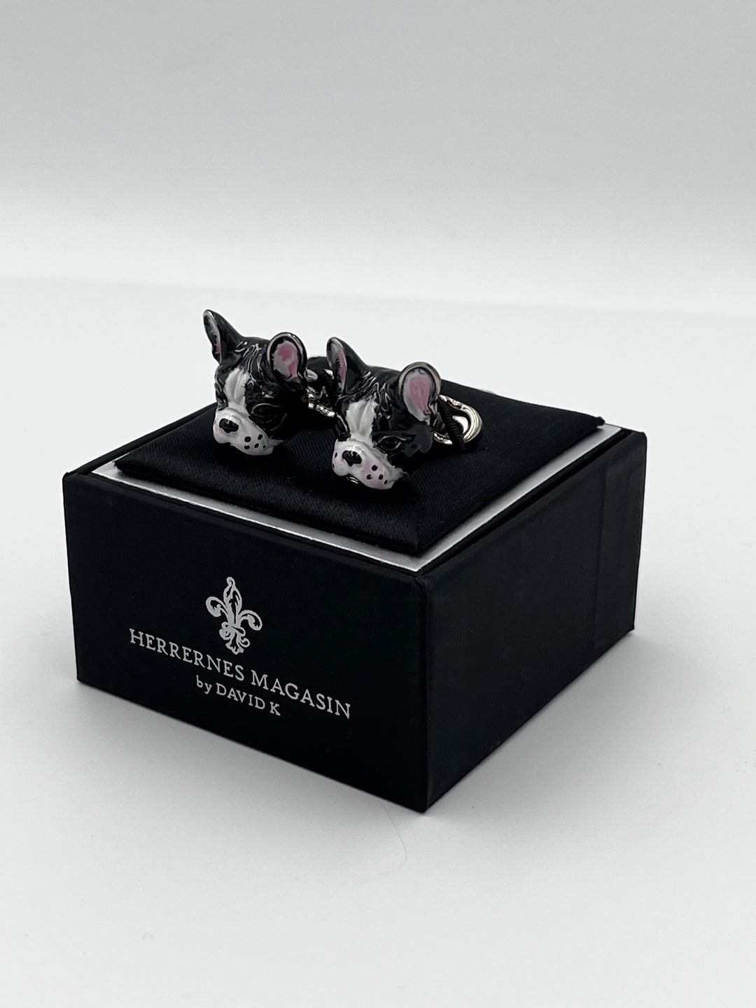 Cufflinks "ROUND BLACK" in silver/black