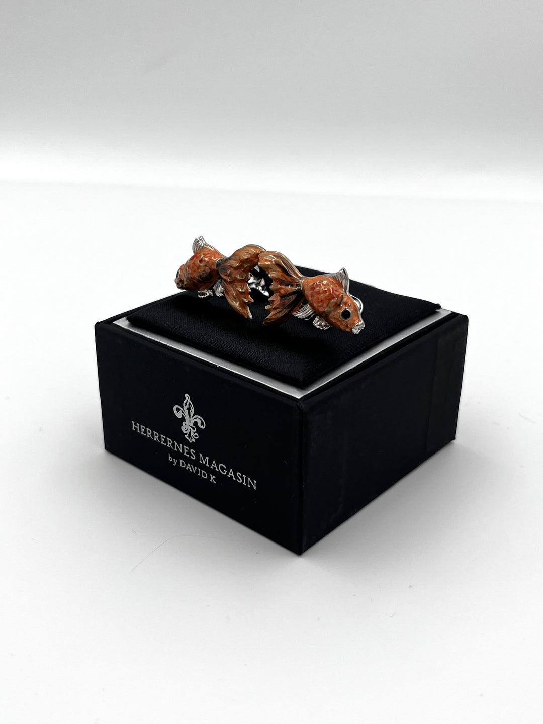 Cufflinks "ROUND BLACK" in silver/black