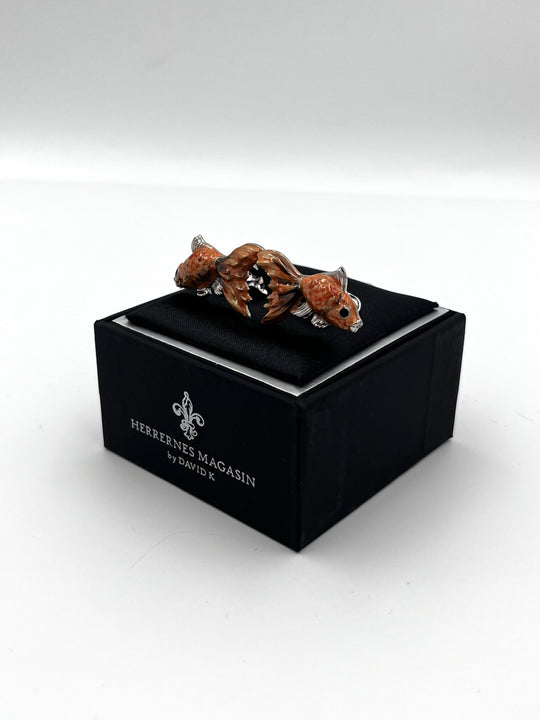 Cufflinks "ROUND BLACK" in silver/black
