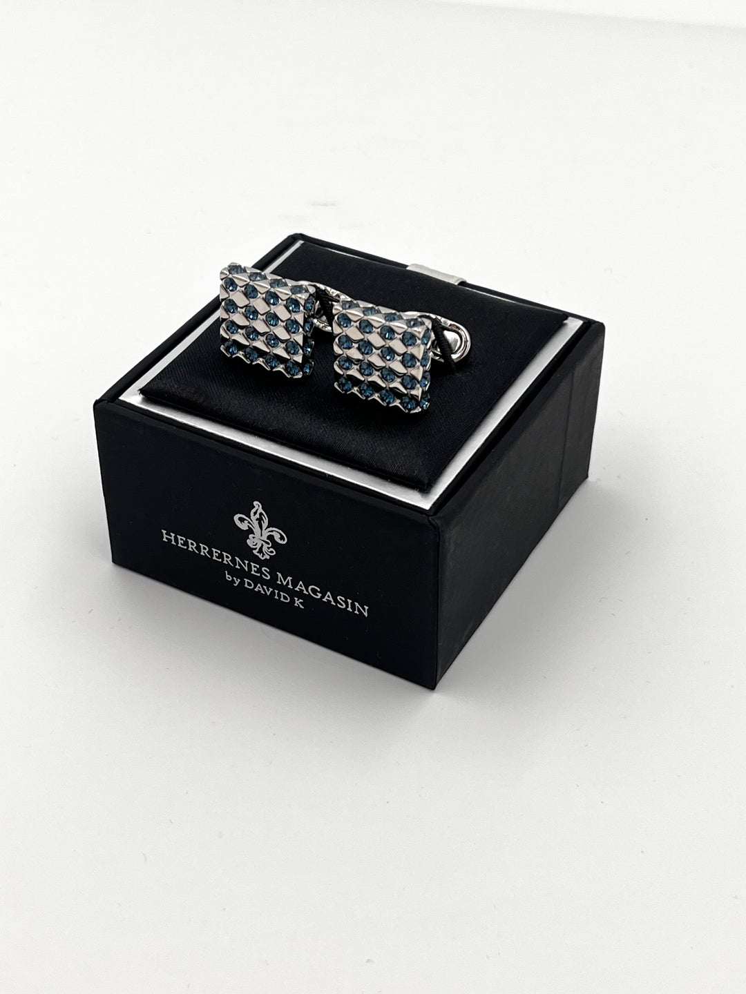 Cufflinks "ROUND BLACK" in silver/black