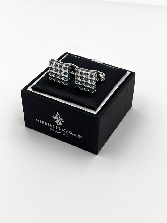 Cufflinks "ROUND BLACK" in silver/black