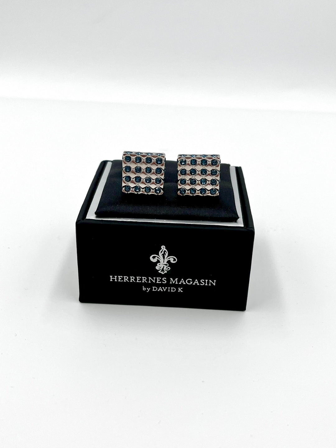 Cufflinks "ROUND BLACK" in silver/black