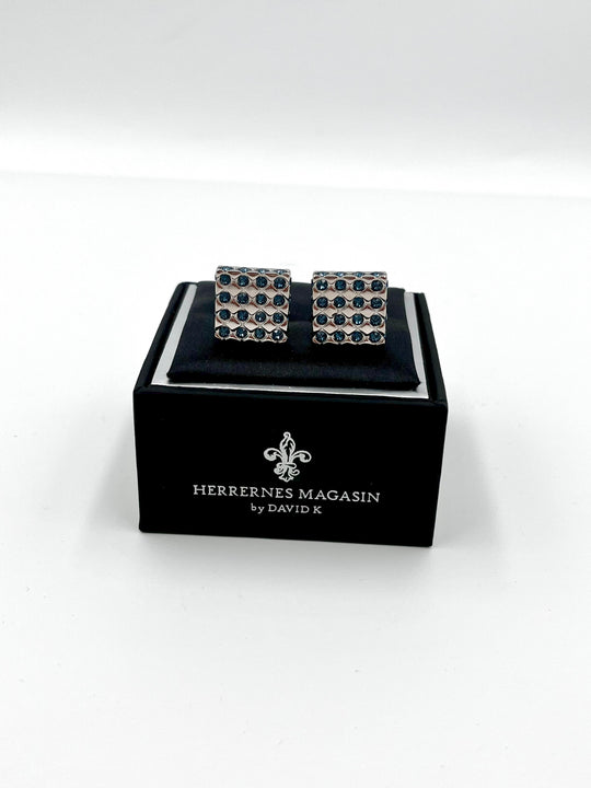 Cufflinks "ROUND BLACK" in silver/black