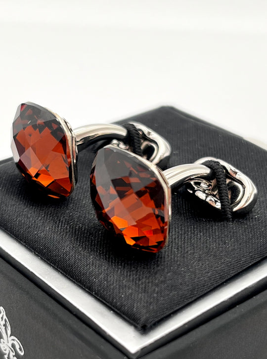 Orange 'diamant' manchetknapper
