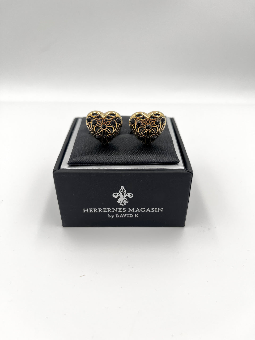 Cufflinks "ROUND BLACK" in silver/black