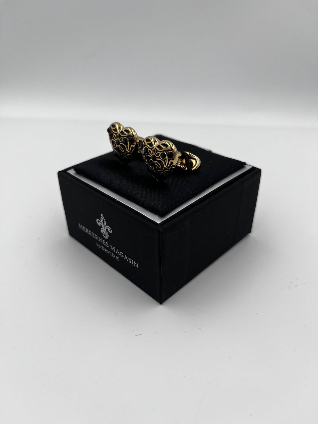 Cufflinks "ROUND BLACK" in silver/black