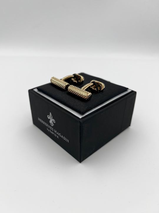 Cylinder manchetknapper i farven guld